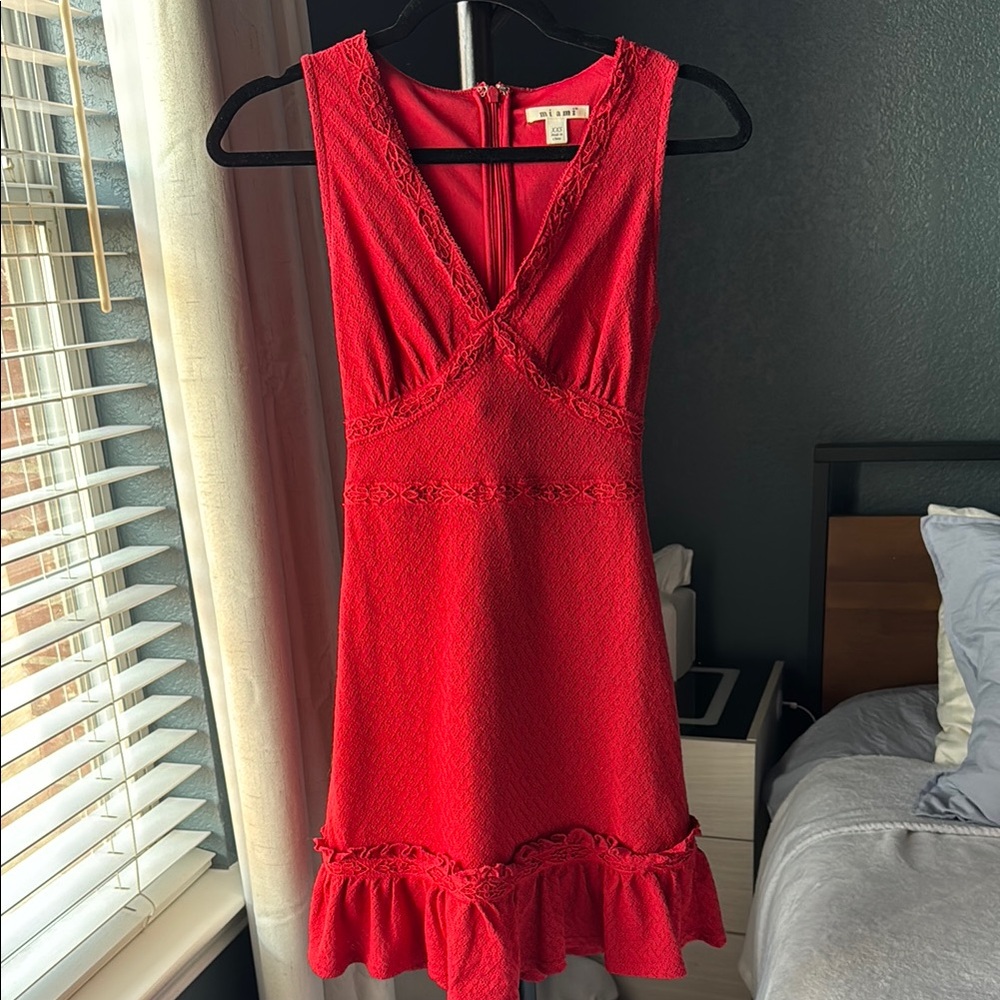 Elegant Red Lace Dress